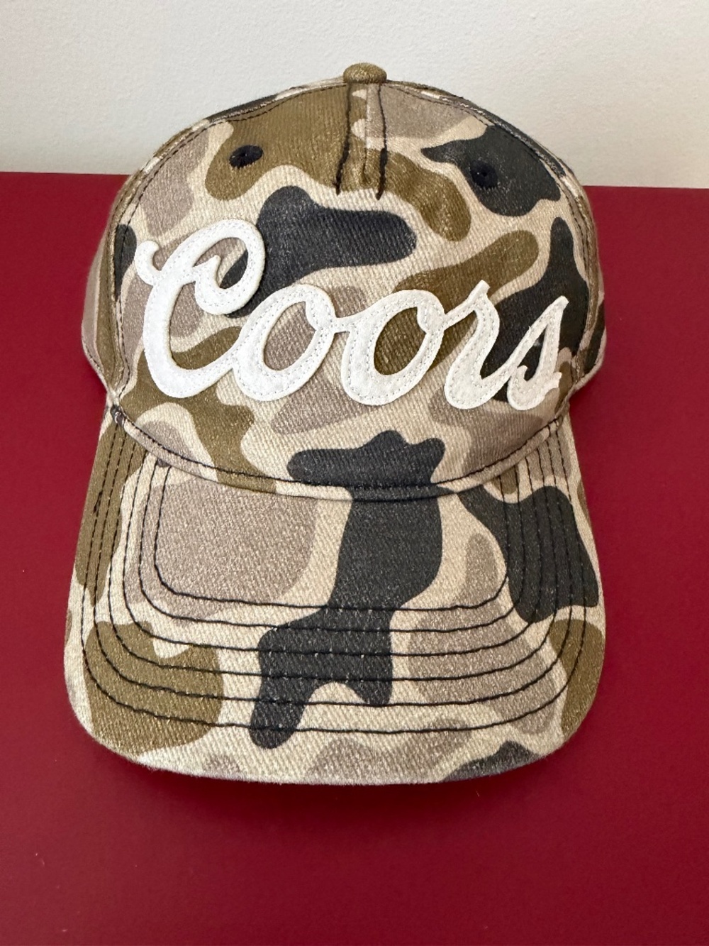 Coors Camo Script Logo Snapback Hat New With Tags